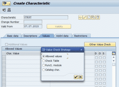 sap class characteristic assignment table