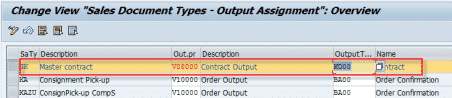 Nace Output Type Assign Output Procedure