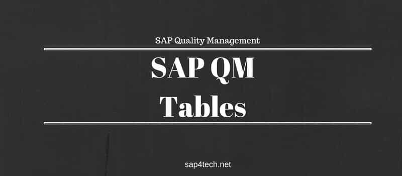SAP QM Tables