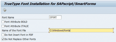 TrueType Font installation for SAPscript Smartforms